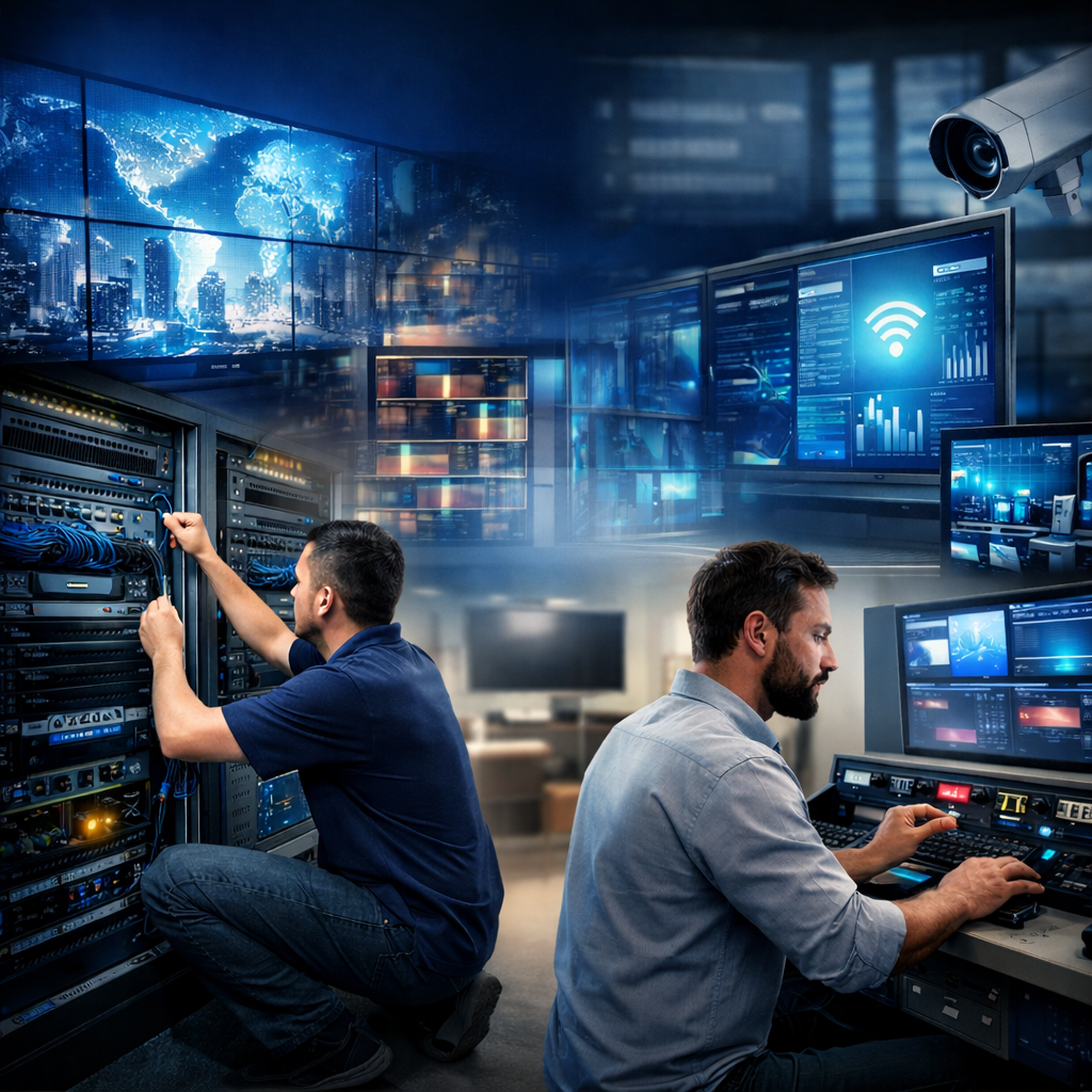 professional audio visual, ELV, ICT, digital signage, and electronics repair services in Dubai